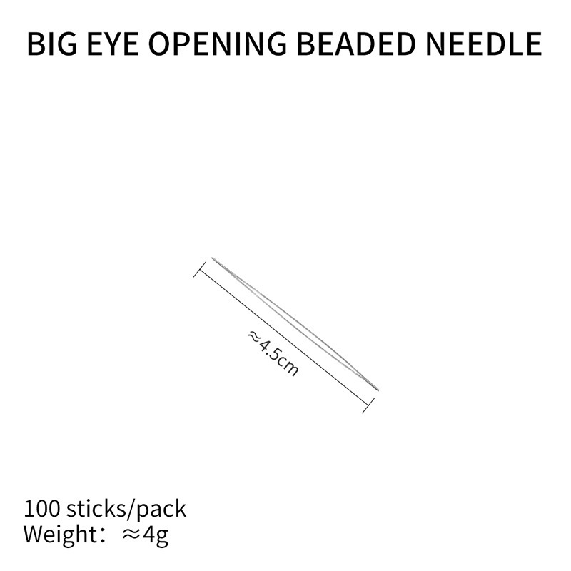 Aguja de cuentas abierta, joyería de aguja especial, collar de pulsera, enhebrador de cuentas de arroz, enhebrador de cuentas de ojos grandes hecho a mano