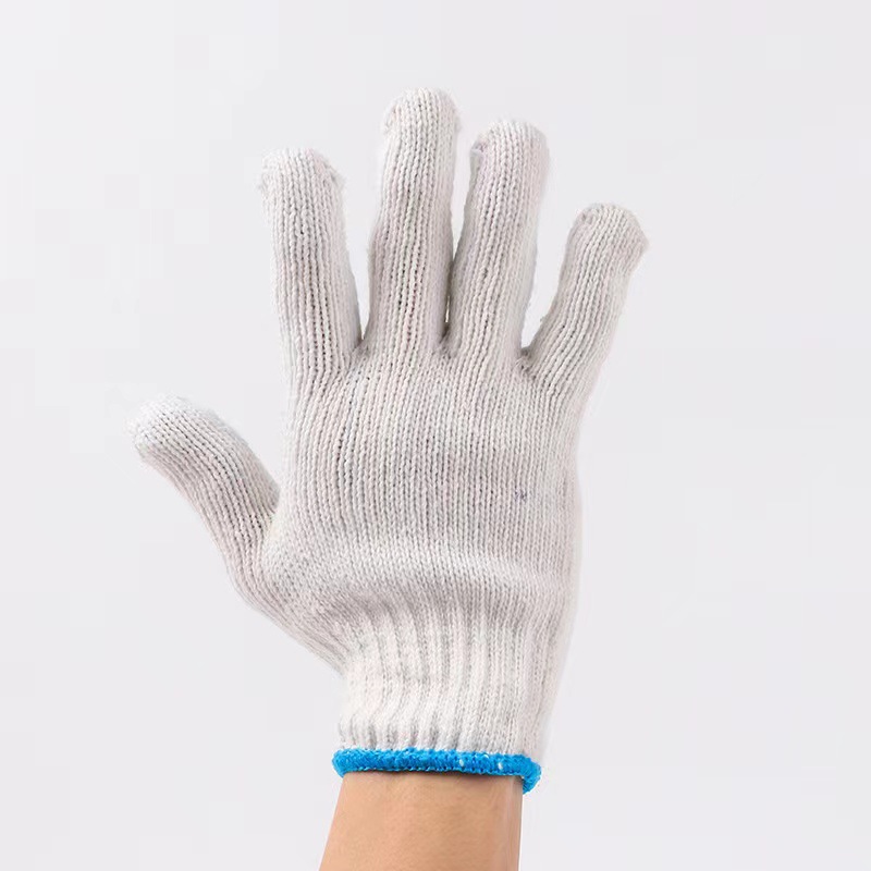 Hilo de algodón, guantes de hilo de látex guantes generales de protección laboral al por mayor