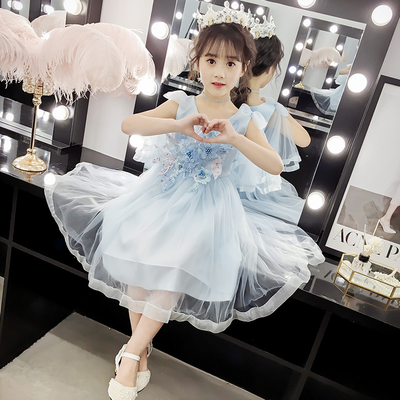 Girl's Dress Summer 2023 New Style Summer Children's Wear Little Girl's Princess Dress Veil Dress Children's Dress Summer