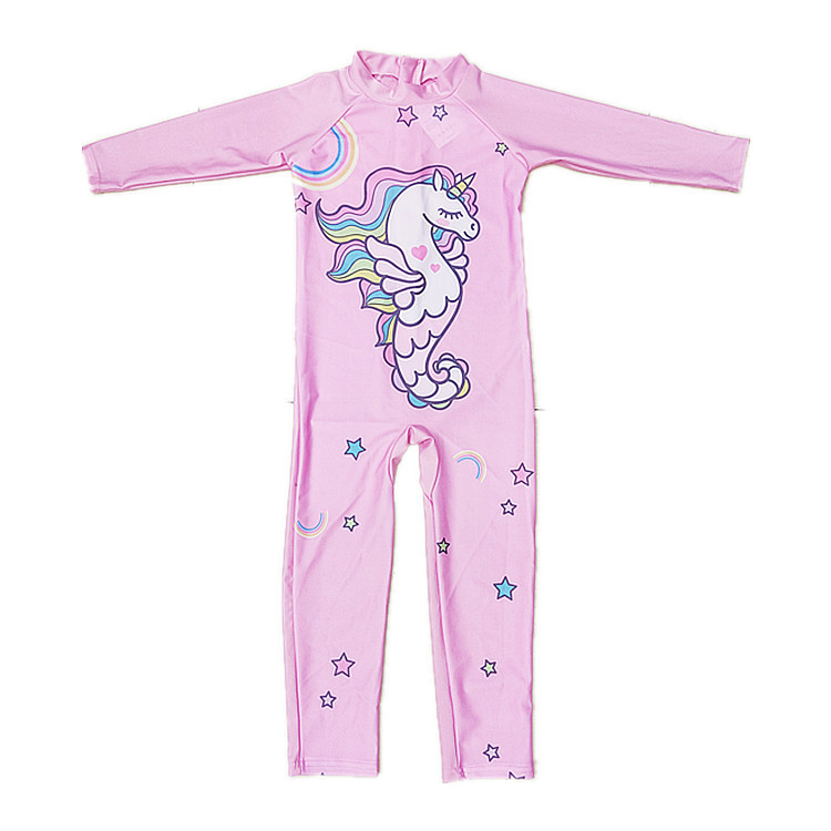 Traje de baño infantil de manga larga de dibujos animados traje de baño de bebé traje de baño de playa de protección solar ropa de surf para niños