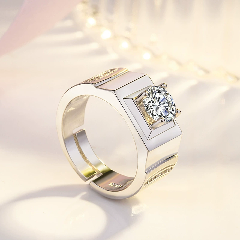 Платиновое мужское diamond обручальное кольцо, 2 карата, мужской стиль, оптом