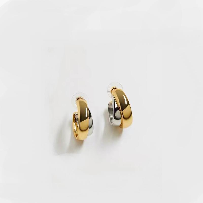 C Shape Pattern Women'S Gender 1 Pair Fashion C Shape Plating Titanium Steel Earrings
