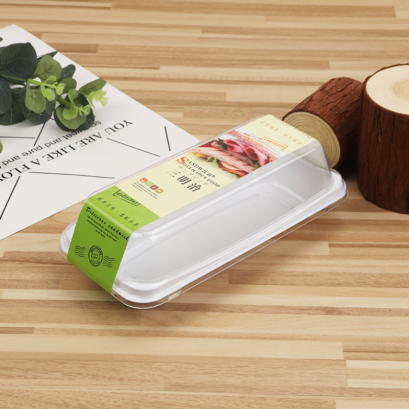 Caja única larga + pegatinas de sándwich verde 100 juegos - caja de sándwich