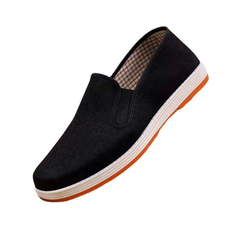 Verano nuevo neumático transpirable fondo negro zapatos de tela 1000 fondo antiguo Beijing zapatos de tela antideslizantes zapatos de trabajo de hombre