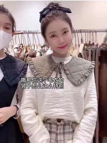 South Korea's Dongdaemun  spring new shawl with thickened cotton fake collar niche small shawl for cute women