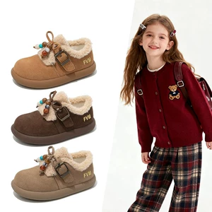 Обувь для девочек детская хлопковая обувь Birkenstock новинка 2025 года зимние бархатные зимние сапоги для маленьких девочек на мягкой подошве меховая обувь