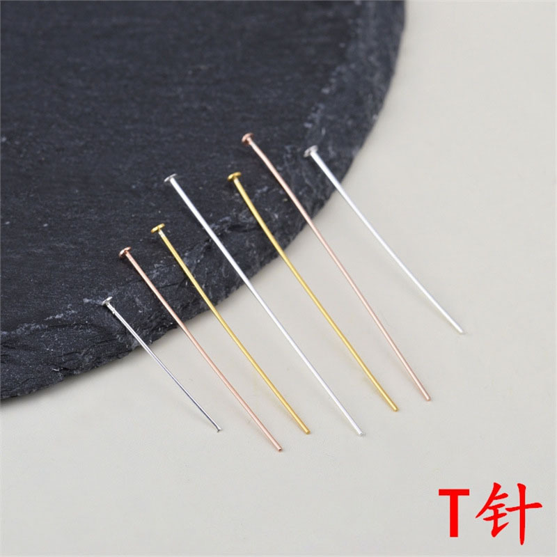 S925 Sterling Silver Jewelry Accessories T-pin Flat Head Pin T-pin Handmade DIY Earrings Jewelry Accessories