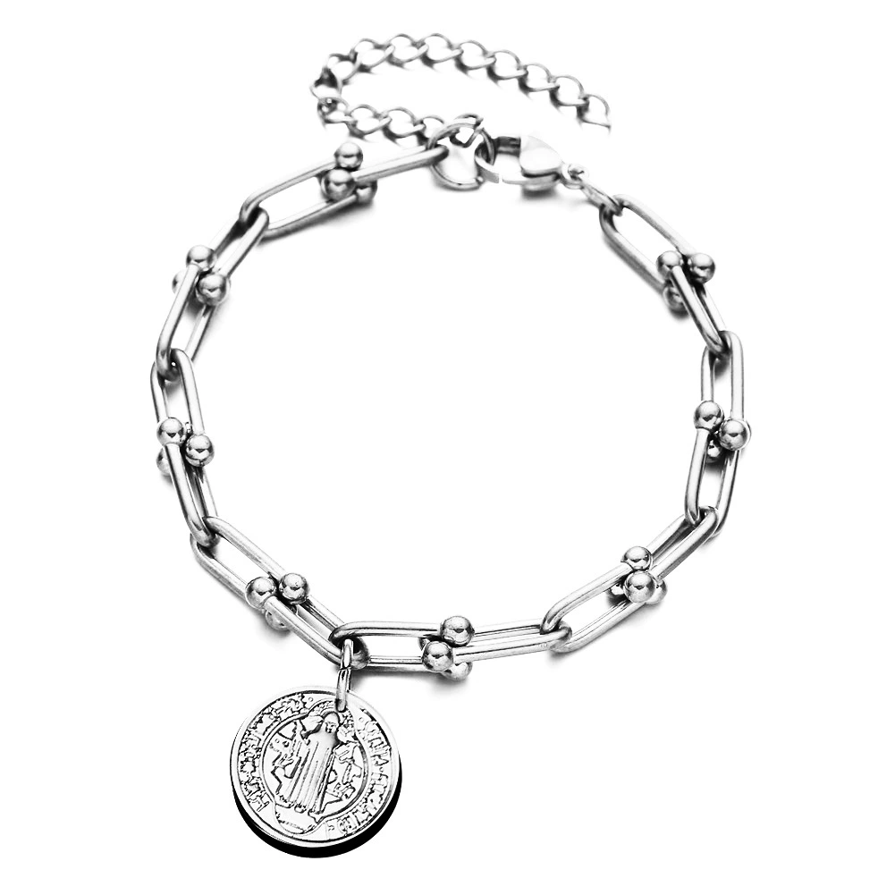 Fashionable accessory, pendant, chain stainless steel, bracelet, European style