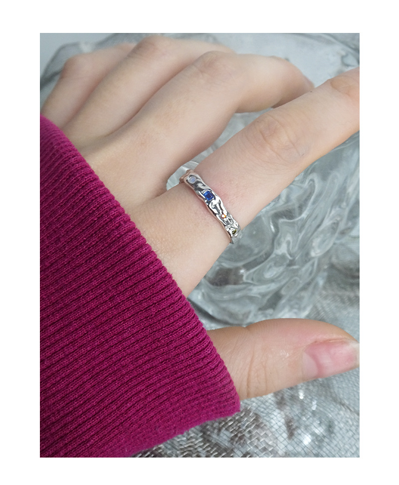 Fashion Geometric Silver Plating Zircon Open Ring
