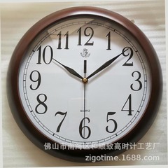 【現物1件のみ】シンプルな掛け時計の実木壁時計の木製の掛け時計の現代中国式の壁時計の木の時計