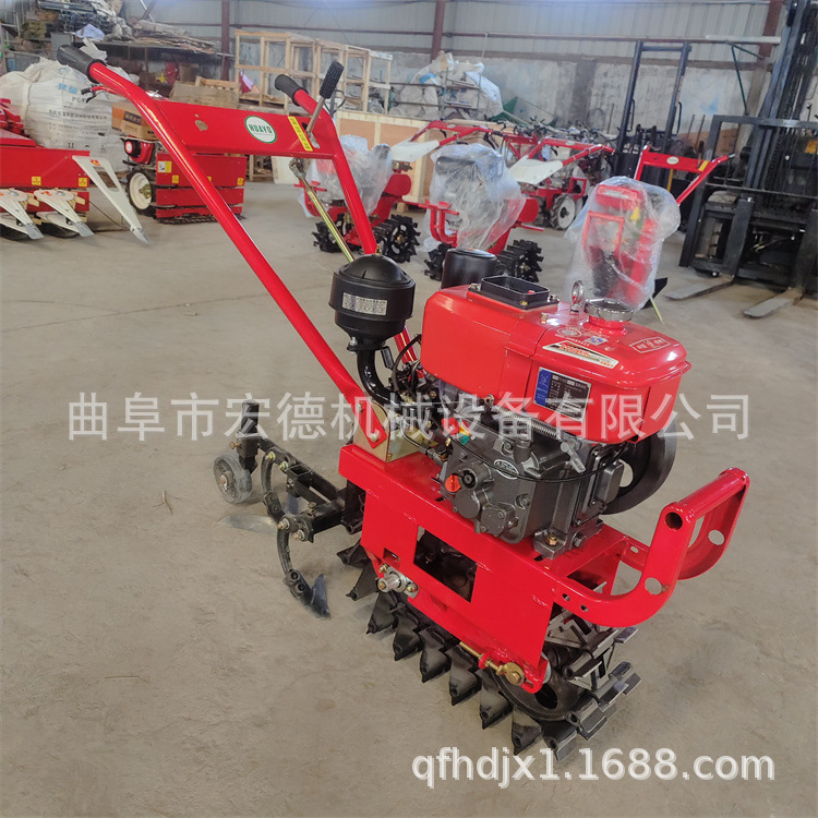 独轮链轨微耕机 多用途菜地趟地履带犁田机 开沟耕地果园施肥机