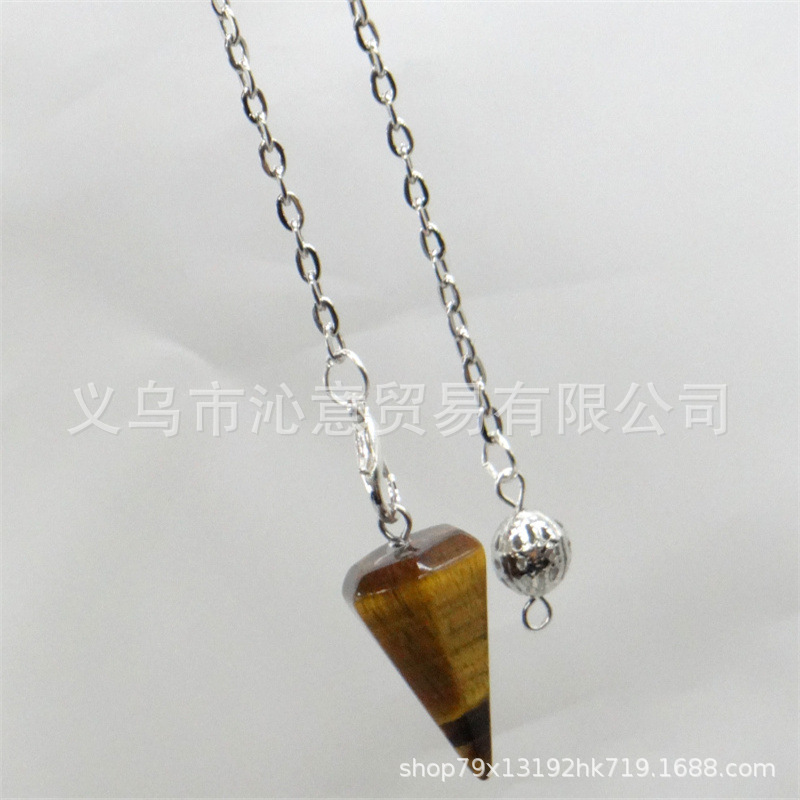 Venta caliente ágata natural cristal piedra preciosa cono hexágono cono colgante DIY cristal colgante espíritu péndulo