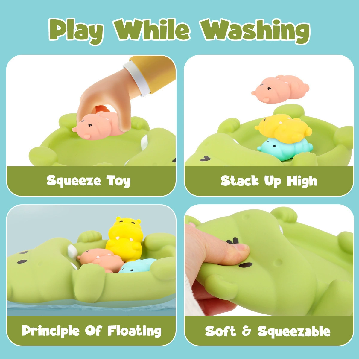 Игрушка для купания в воде для малыша, (), гиппопо