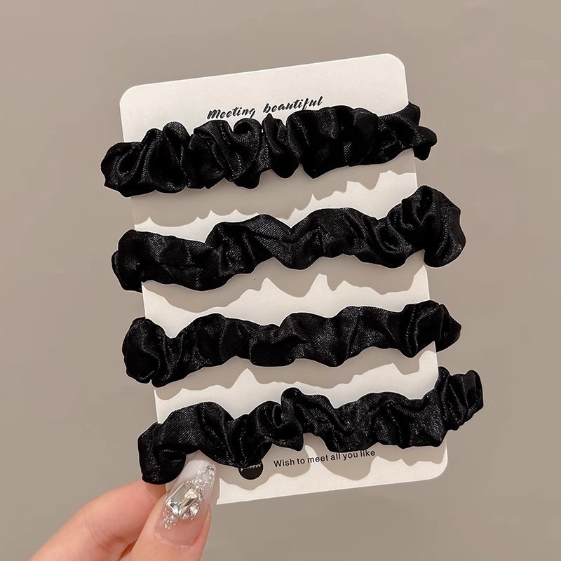 Cuerdas de cabeza de alta elasticidad duradera niñas delicadas anillo de cabello de alta calidad cuerdas de cabello de cola de caballo atadas de cabello correa cubierta de cuero