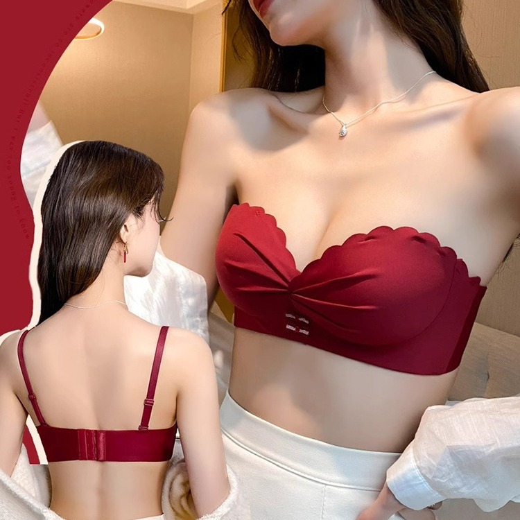 262 pequeño pecho empuje hacia arriba Grande Medio grueso Copa ropa interior sujetador de la taza de látex de las mujeres inalámbrico push up traje de sujetador antideslizante