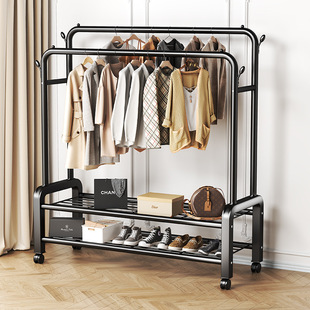 Simple Clothes Drying Rack Floor-Standing Foldableing Home Bedroom Clothes Drying Rod Indoor Clothes Hanging Rack Balcony Clothes Drying Rack