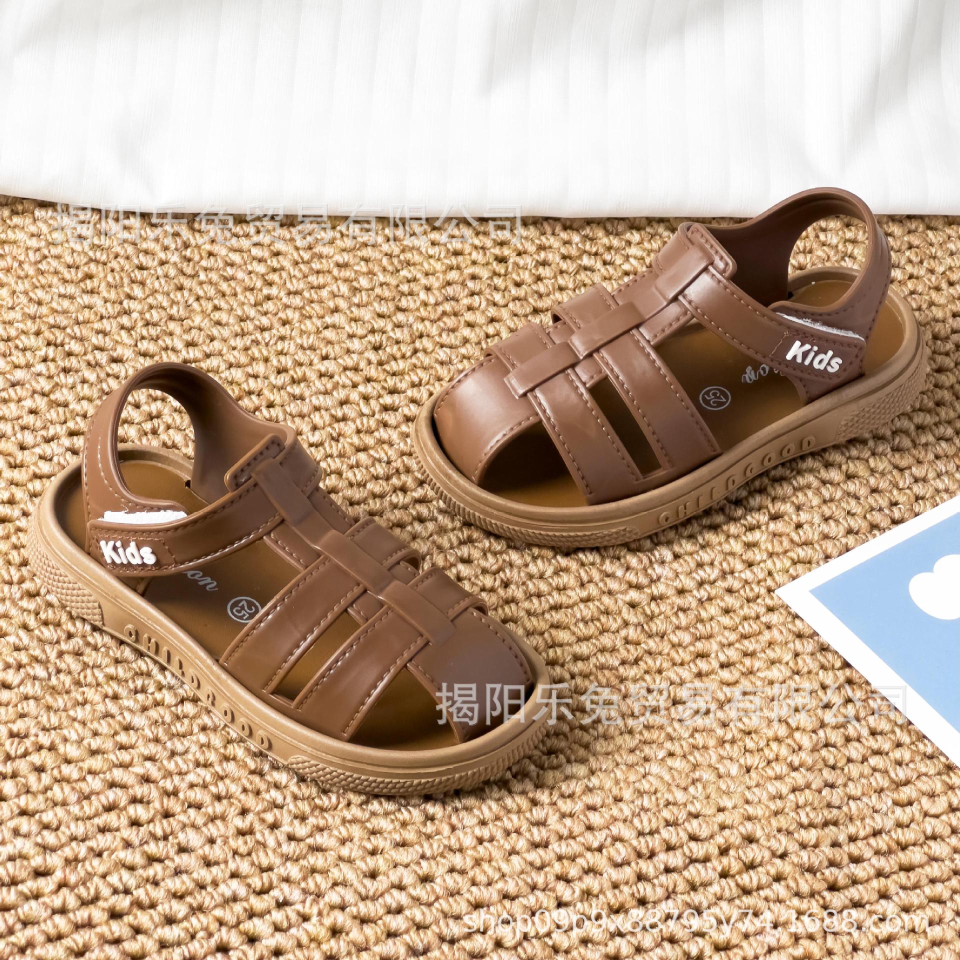 Children's Summer New Solid Color Simple Fashion Versatile Sandals Soft Sole Comfortable Indoor Home Outdoor Travel Gift