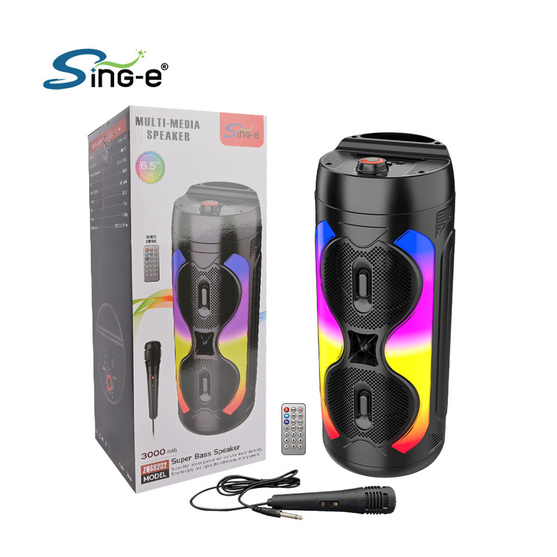 SING-E ZQS-6232 スクエアキング ホームオーディオ マイク付き デュアル 6.5inch ワイヤレス Bluetooth スピーカー|undefined