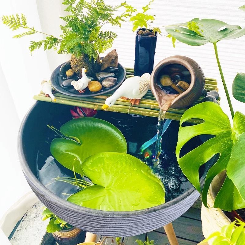 古法养鱼养荷花碗莲睡莲花盆造景乌龟金鱼缸塑料树脂创意水培|undefined