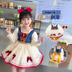 白雪公主裙女童洛麗塔秋季高端長袖兒童連衣裙寶寶生日春秋裝禮服