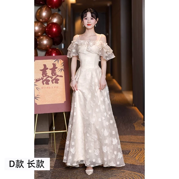 Long, champagne color