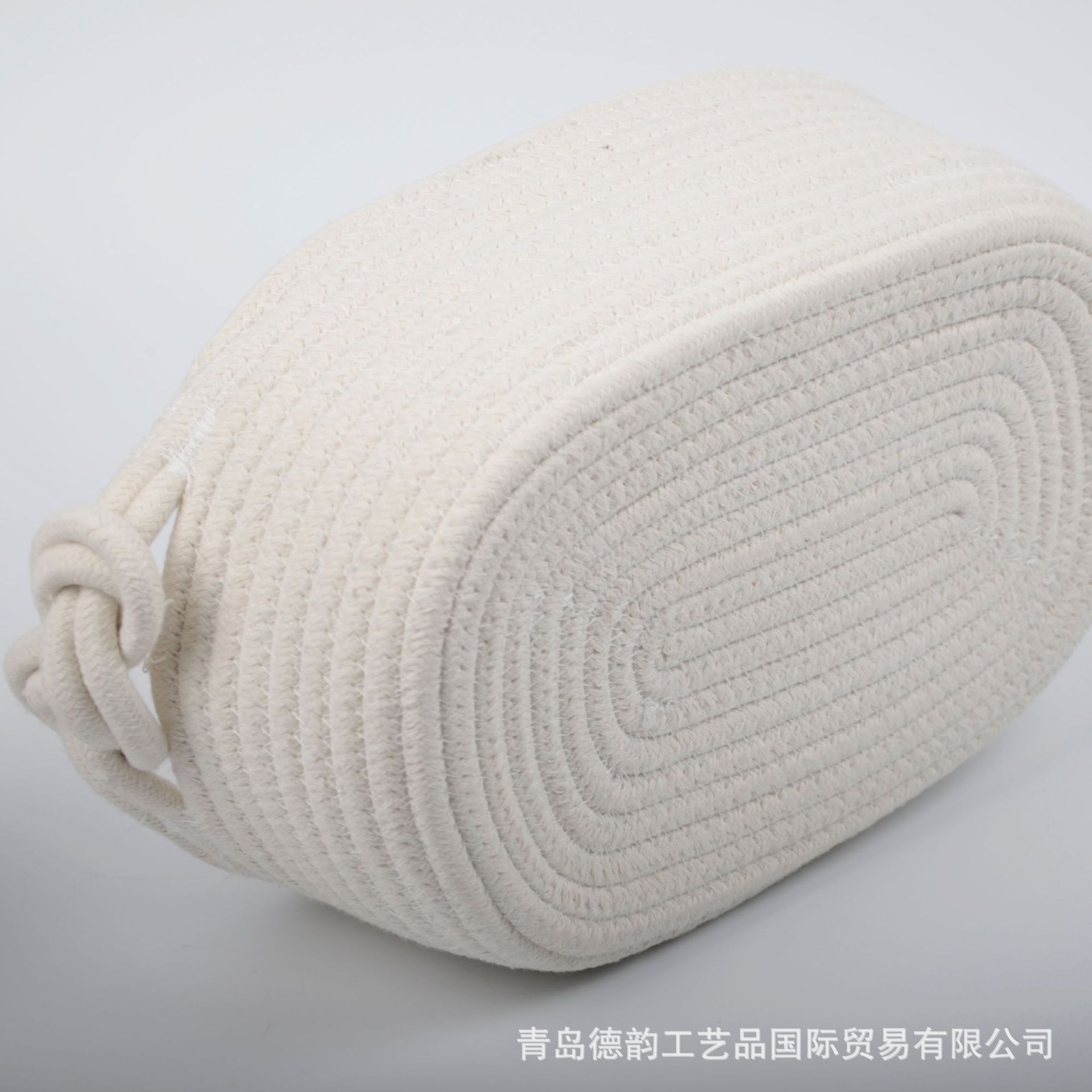 Estilo nórdico de estilo japonés de algodón tejido cesta de almacenamiento de tela cesta de almacenamiento de escritorio artículos de organización caja cosméticos almacenamiento azul