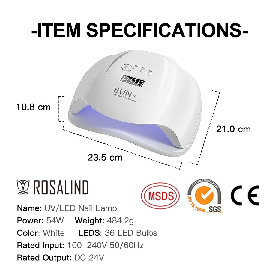 rosalind跨境美甲甲油胶烤灯美甲灯速干光疗机灯快干家用指甲照灯
