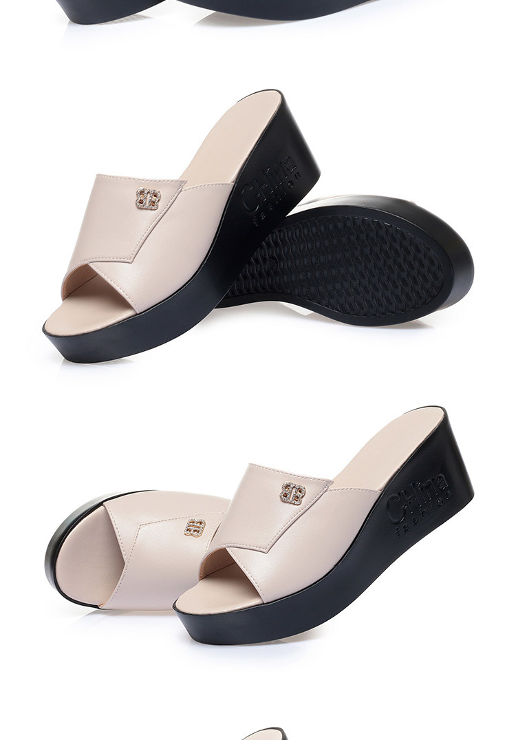 Dép sandal nữ da thật đế xuồng bệt mẫu mới — Đỏ rượu chi tiết 17