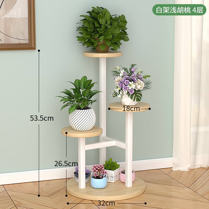 Estante de flores de hierro en la Sala de estar, estante de flores de aterrizaje en el balcón, estante de macetas de flores de Luo verde carnoso, estante de macetas de flores de Luo verde en varias capas en el Interior.
