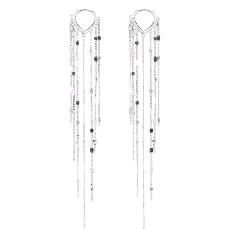 Plata de ley 925 nuevos productos Pendientes de amor de estilo de lujo ligero Moda de lujo ligero Pendientes largos de alta gama Pendientes con borlas Versión coreana
