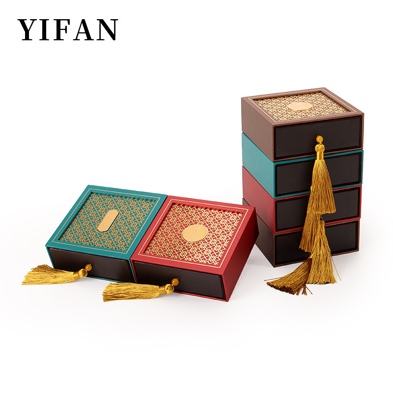 创意流苏手镯吊坠包装盒抽屉式传承珠宝首饰盒珍藏品摆件收纳礼盒