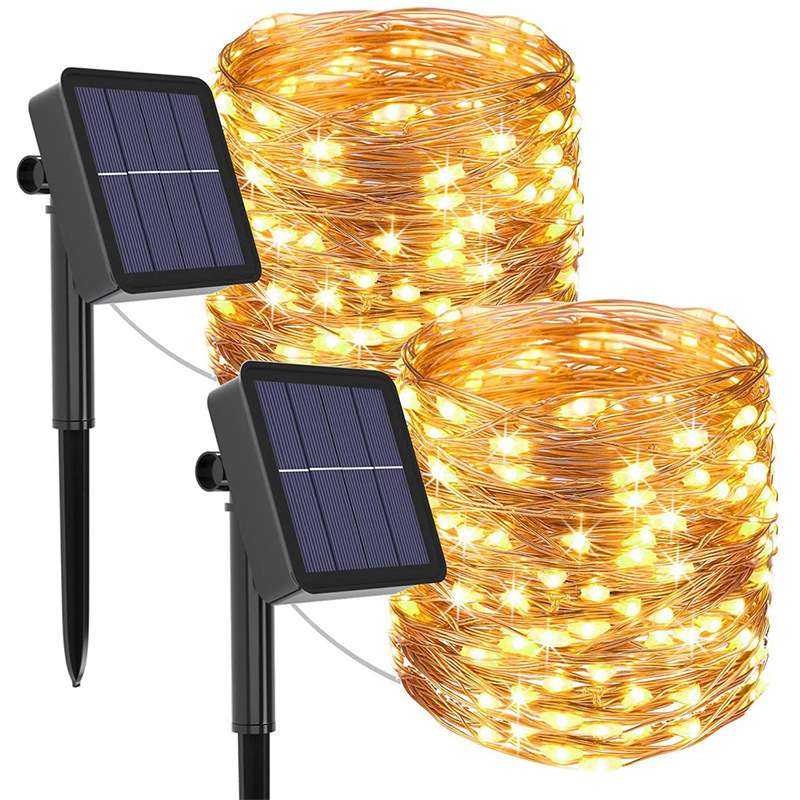 LED solar copper wire lamp 8 function light string outdoor garden decoration lantern waterproof copper wire lamp in stock wholesale LED solar copper wire lamp 8 function light string outdoor garden decoration lantern waterproof copper wire lamp in stock wholesale