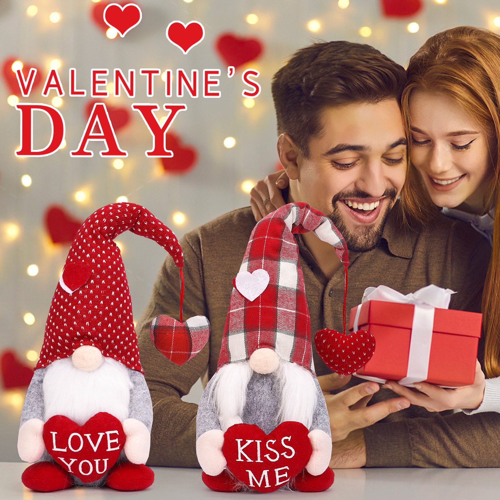 Cruz-frontera nuevo Día de San Valentín muñeca de amor colgante muñeca sin rostro Rudolf Goblin decoración del Día de San Valentín decoraciones