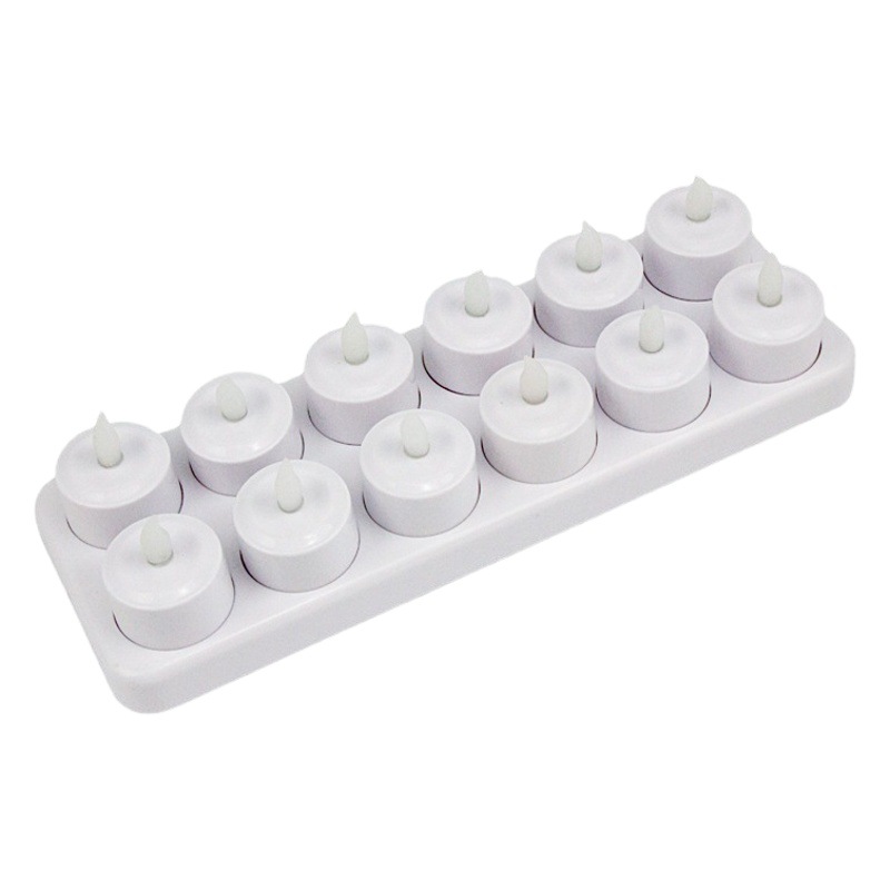 Fábrica para las necesidades diarias aplicables EuroFone lámpara de vela electrónica lámpara de cera de té 12-Carga LED lámpara de vela luminosa