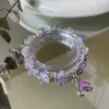 S106-Light purple fantasy sea mermaid heart bracelet #SZ832