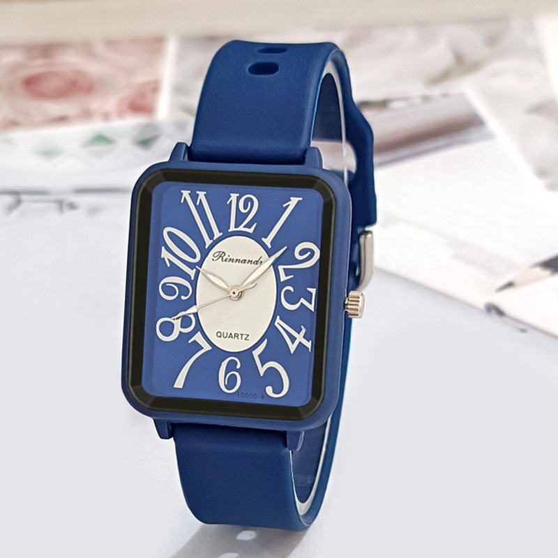 Nieuwe mode eenvoudige vierkante dameshorloge student casual digitale siliconen band dames quartz horloge_voghion.com