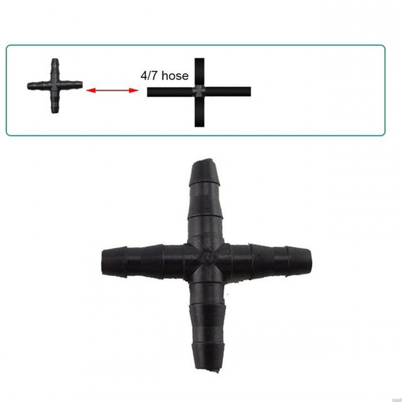 Transfronterizo 47 conector de tubería de lana de tres vías sistema de riego por goteo de cuatro vías riego automático Dispositivo de riego accesorios jardín conector de tubería de agua