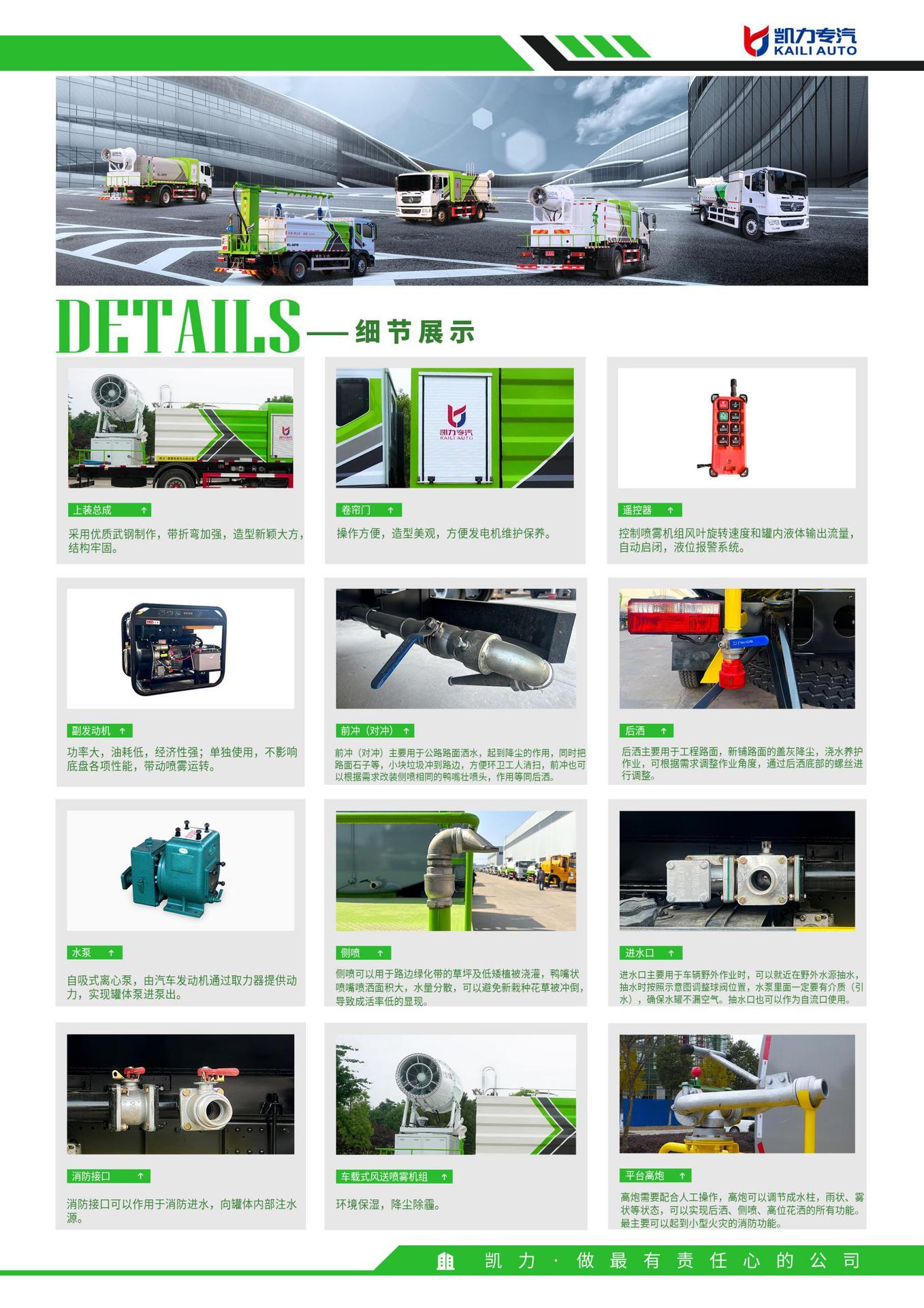 Kailifeng Series Heavy-Duty Truck Shandeka Four-Axle Super Large 22-Square Multi-Functional Dust Suppression Truck 60- 120m Spray Truck