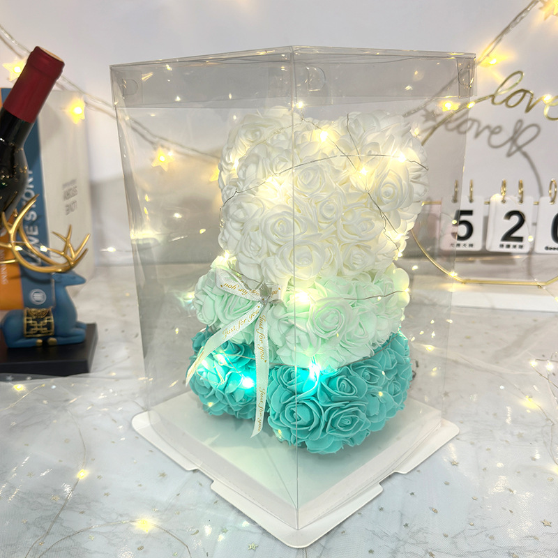 Flor inmortal rosa oso 520 Día de San Valentín regalos del día de la madre regalos de cumpleaños de novia simulación de flores de espuma creativas