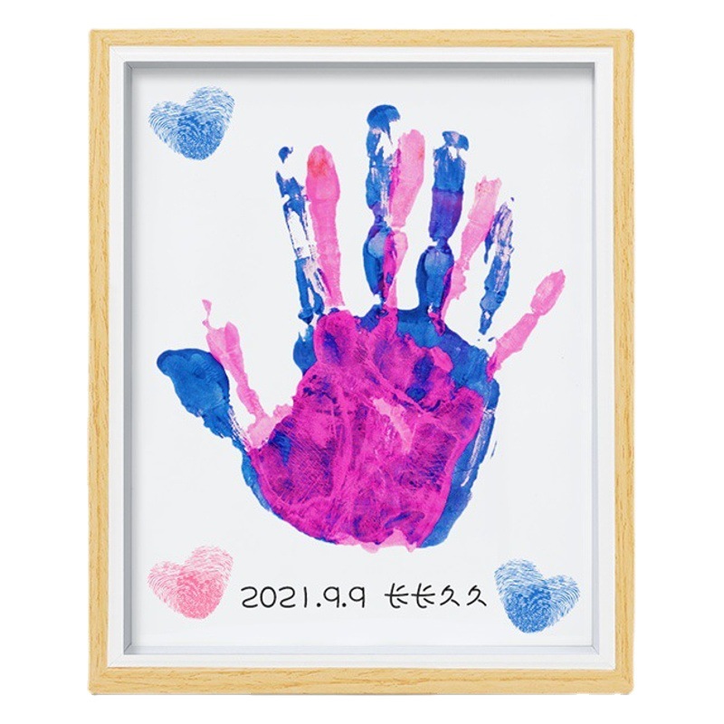 Couple hand print gift diy photo frame parent-child hand print commemorative girlfriends sisters hand foot footprints men and women wedding color printing