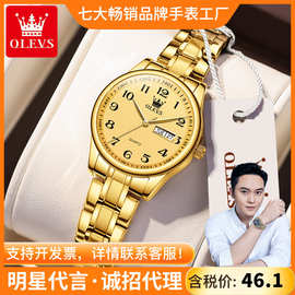 明星代言欧利时品牌手表跨境热销一件代发钢带日历女士手表女表