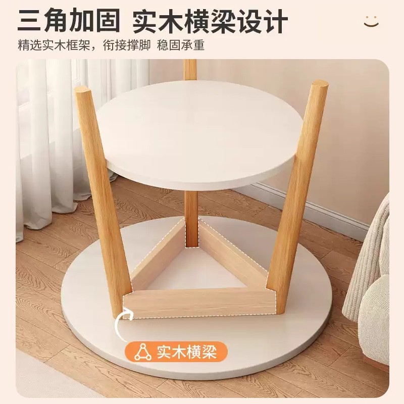 Mesa redonda de dos capas mesa de té sofá pequeño estilo de casa mesa simple mesa pequeña moderna simple balcón ocio mesa de té