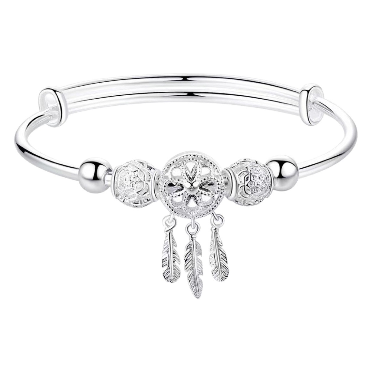 Tiktok popular Dream Catcher pulsera femenina 999 plateado nicho personalidad pulsera de plata novias todo partido al por mayor