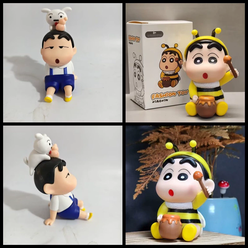 Crayon Shin-chan Нохара Синносукэ расслабленно бьющийся пчелой Шин-чан кукла анимационная фигурка в коробке