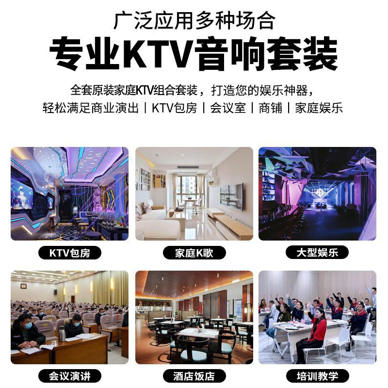 QIASHENG 家庭KTV音响套装卡拉OK点歌机专业音箱全套K歌影院设备|undefined