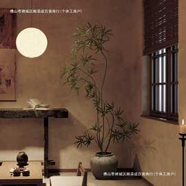 落地假树招财树仿生奢侘寂仿真绿植高端轻孔雀植物盆栽摆件室内