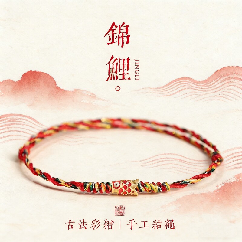 Colorful Good Luck Koi Red Hand Rope Bracelet for Women, Exam Braided Hand Rope for Men, Handmade for the Year of Birth