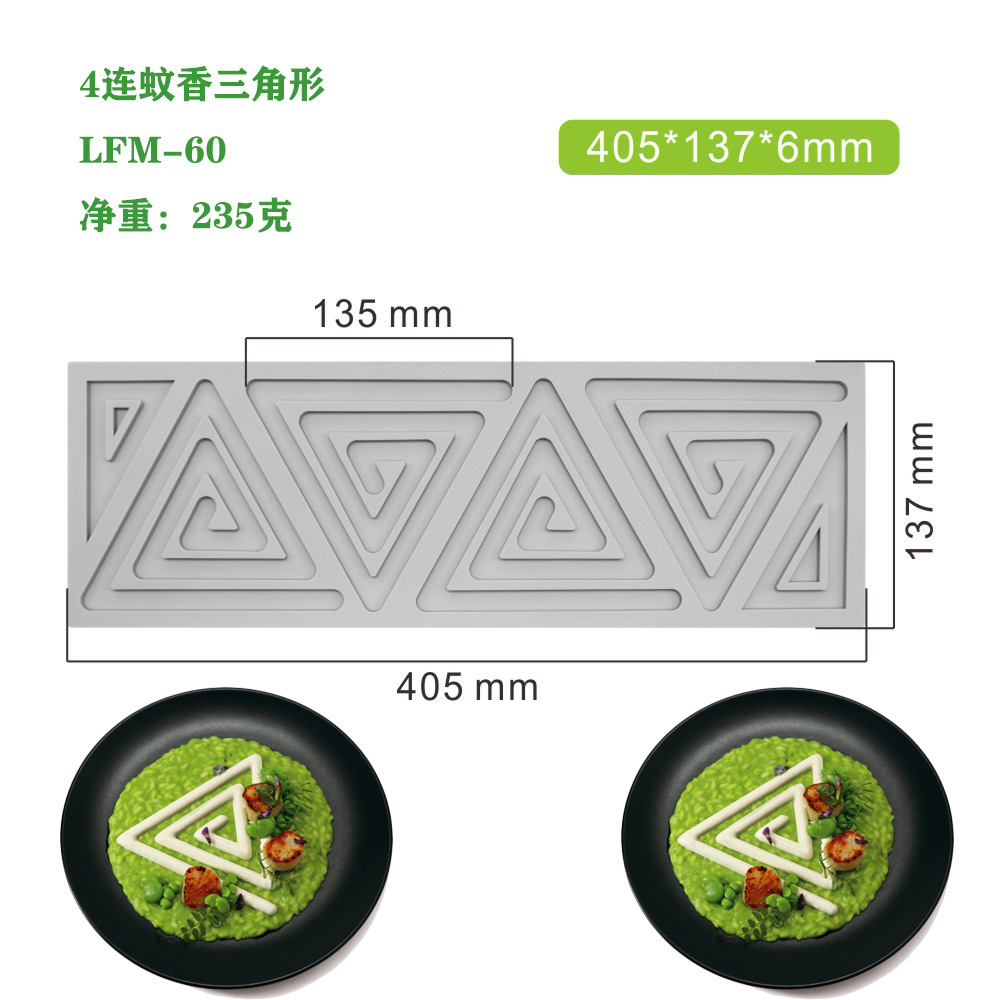 Nueva multi-articulación triángulo redondo repelente de mosquitos incienso fondant encaje almohadilla molecular francés punto occidental decoración molde de silicona