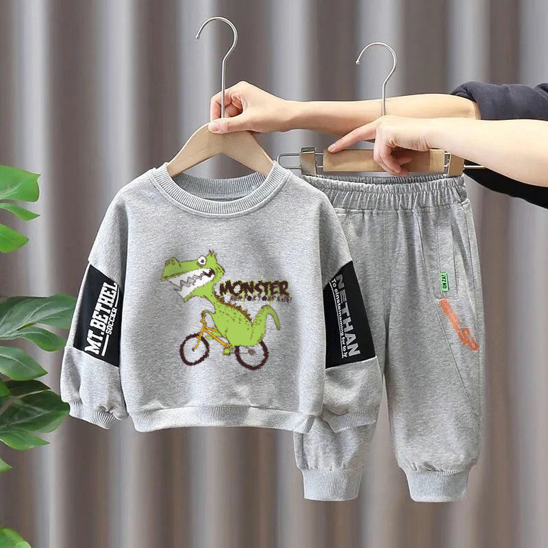 2023 Spring and Autumn New Casual Long sleeved Clothing Boys' Fashion Outwear Pants Two Piece Set_voghion.com