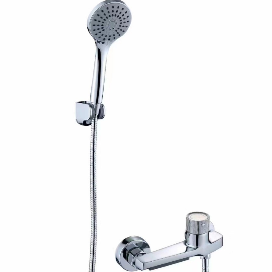 Cobre cascada de dos-Conjunto de ducha baño cuarto de baño ducha cuarto de baño pistola gris montado en la pared de doble propósito grifo de la ducha
